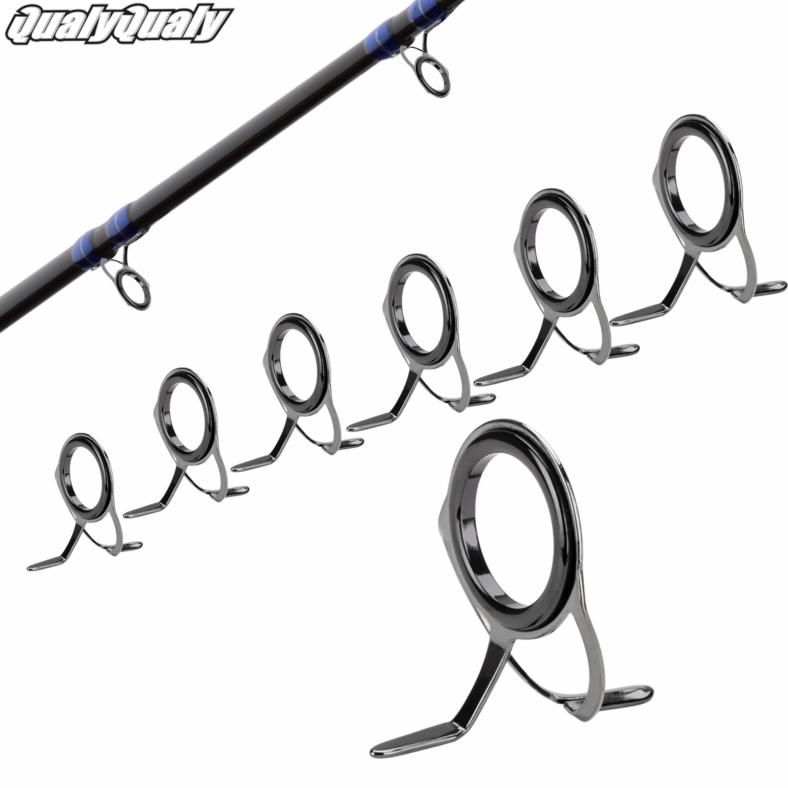 Fishing Rod Building Kit - 7 個釣竿ガイド修理キット 0.96-3.3 センチメートル鋳造セラミックリング鋼ダブルレッグ釣竿ガイド交換セット