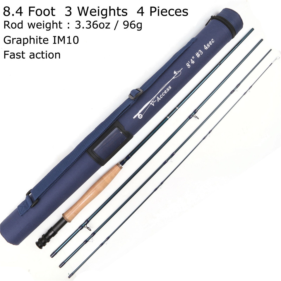Fishing Rod Ice - フライフィッシング用の超高速カーボン釣り竿,フライフィッシング用のクイックアクションカーボンパーツ,3/4/5/6/7/8/10/12wt 8.4/ 9/10フィート