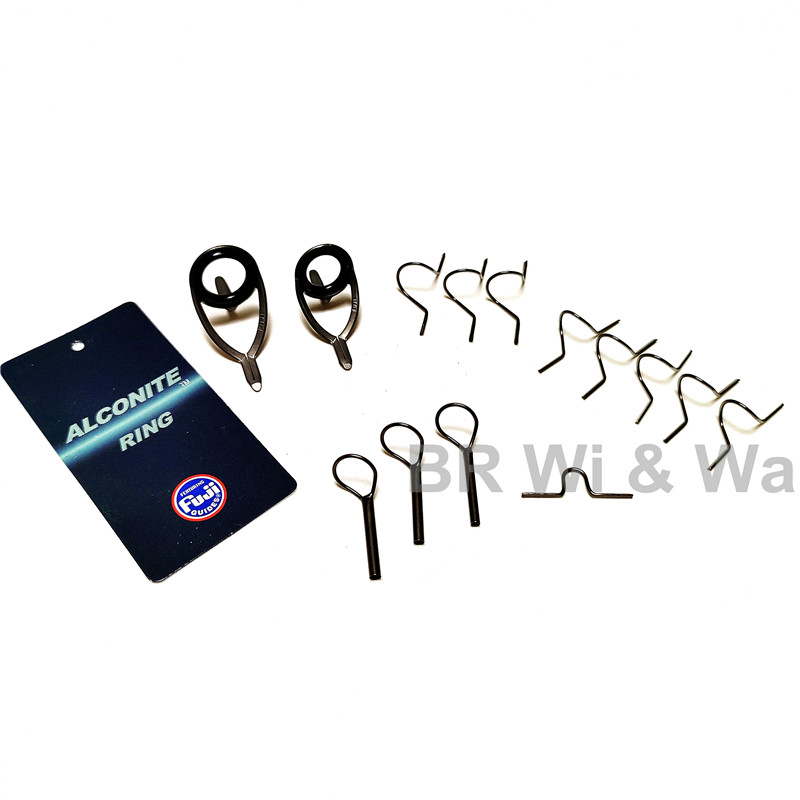 Fishing Rod Building Kit - フライフィッシングロッドガイドセット、アルコナイトリングキット、高品質ガイドキットFUJI KW フォーステッドシルバー＆フロストグレーカラー Br Wi &