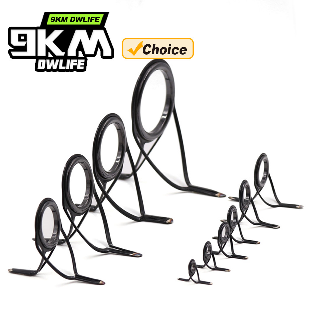 Fishing Rod Building Kit - 9KM OB カーブドロッドガイドキット 10個入り ダブルフット フィッシング