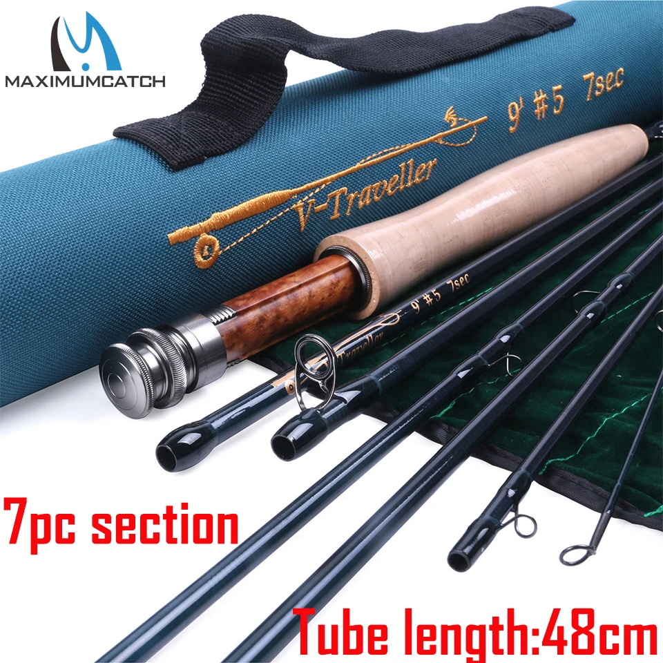 Fishing Rod Ice - Bigsumcatch-トラベルフライフィッシングロッド,カーボンファイバー,高速アクション,50cmチューブ,9フィート,7秒,im10,30t,40t,4, 5, 6, 7, 8 9wt