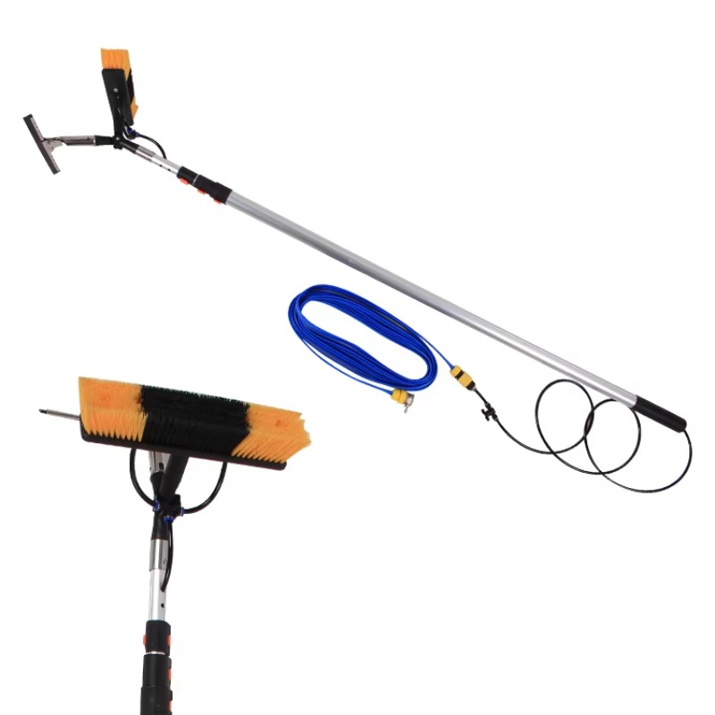 ソーラーパネル洗浄ブラシ 窓掃除キット 伸縮式アルミ製給水ロ - Fishing Rod Telescopic のレビューと価格