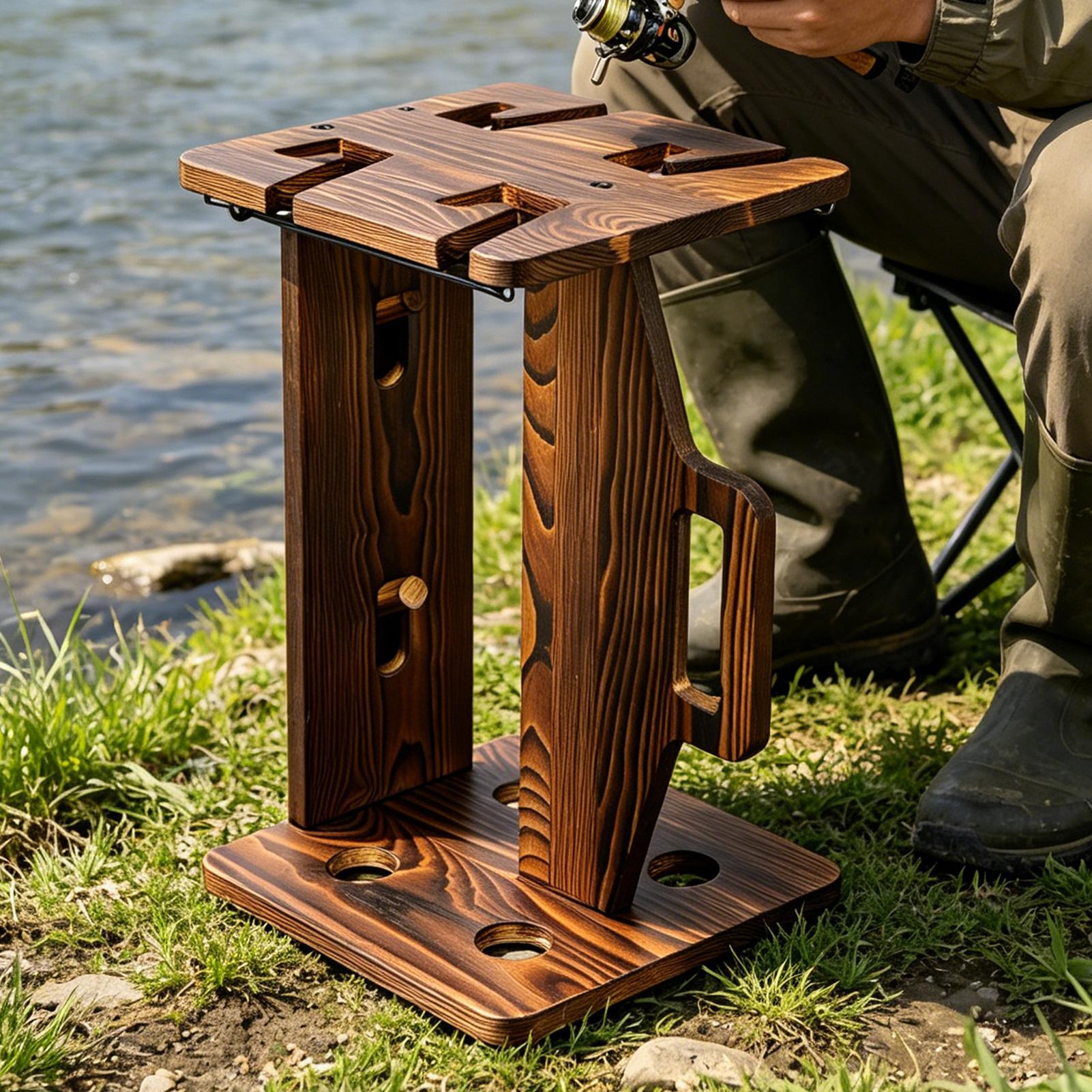 釣り竿ホルダー木製ポータブル調整可能な壁掛けオーガナイザー釣 - Fishing Rod Rack のレビューと価格