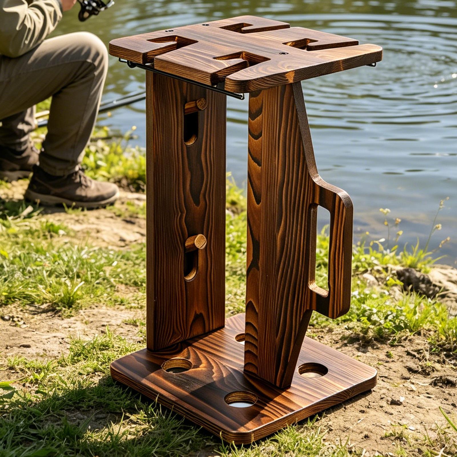 釣り竿ホルダー木製ポータブル調整可能な壁掛けオーガナイザー釣 - Fishing Rod Rack のレビューと価格