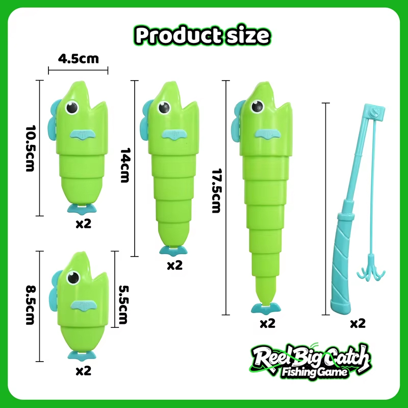 1～2人用の釣りゲーム、伸縮式ロッド付き、魚を獲るバトルトイ - Fishing Rod Telescopic のレビューと価格