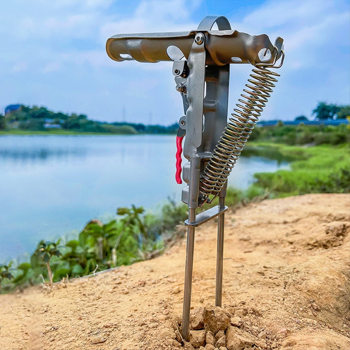 ABPF釣り竿用グランドホルダーベース、下向き自動竿立て、湖 - Fishing Rod Holder のレビューと価格
