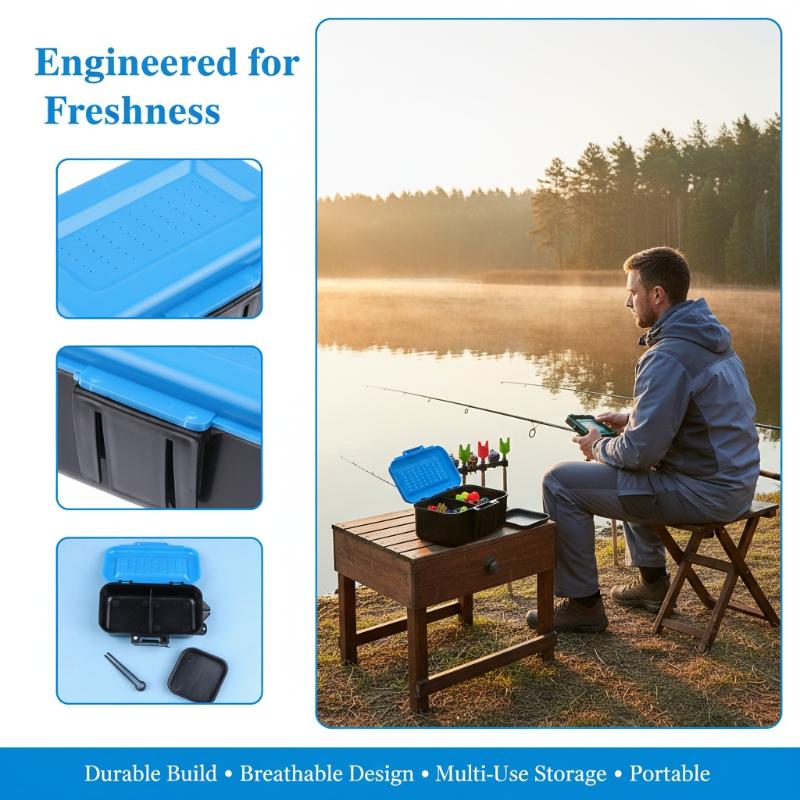 ポータブル釣り用ルアーボックスケース、活餌、フック、ミミズ用 - Fishing Rod Travel のレビューと価格