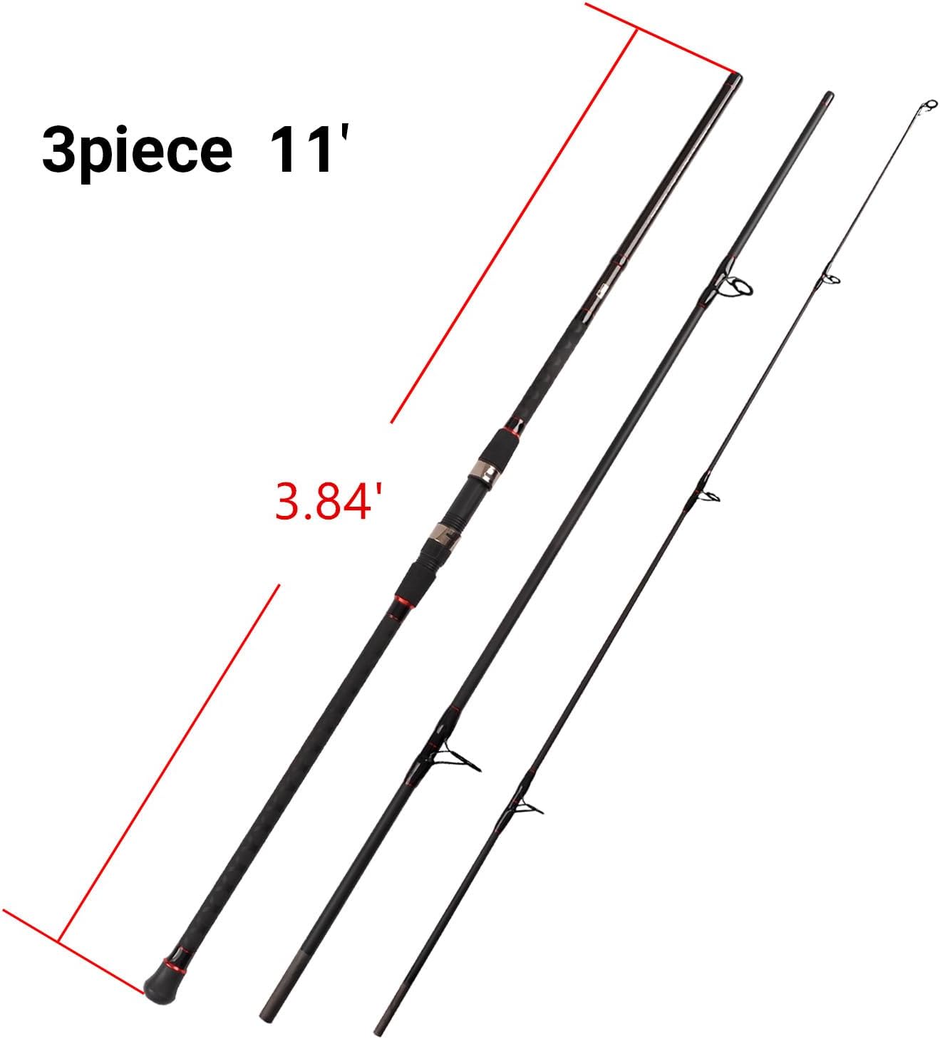 グラファイトサーフスピニングトラベルフィッシングロッド、2ピ - Fishing Rod Surf のレビューと価格